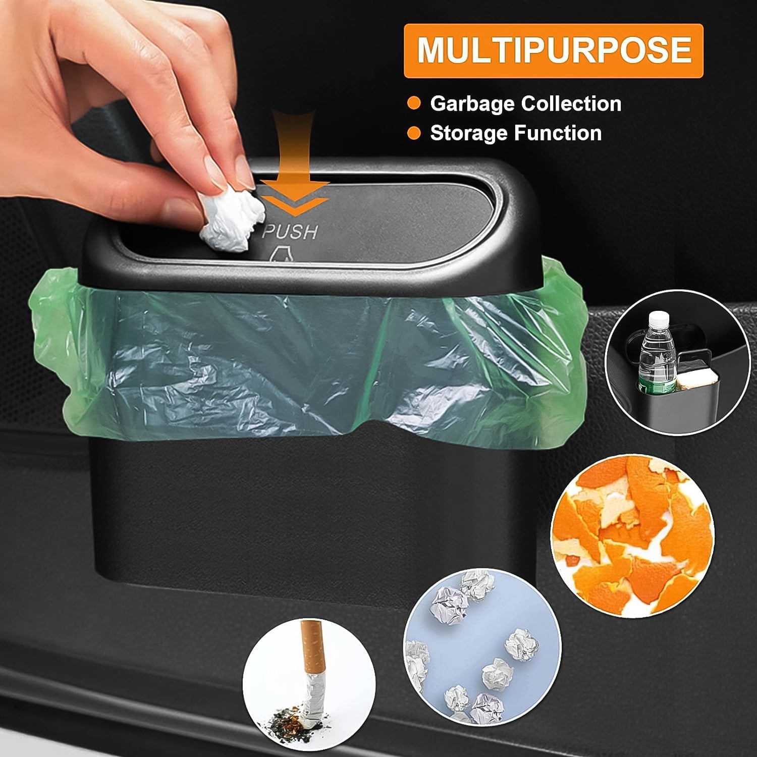 Plastic Mini Car Trash Can / Bin with Lid (1 Pc / With Brown Box) Plastic Mini Car Trash Can / Bin with Lid (1 Pc / With Brown Box)
